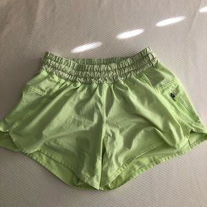 Lululemon 4” Lime Green Tracker Shorts Size 4